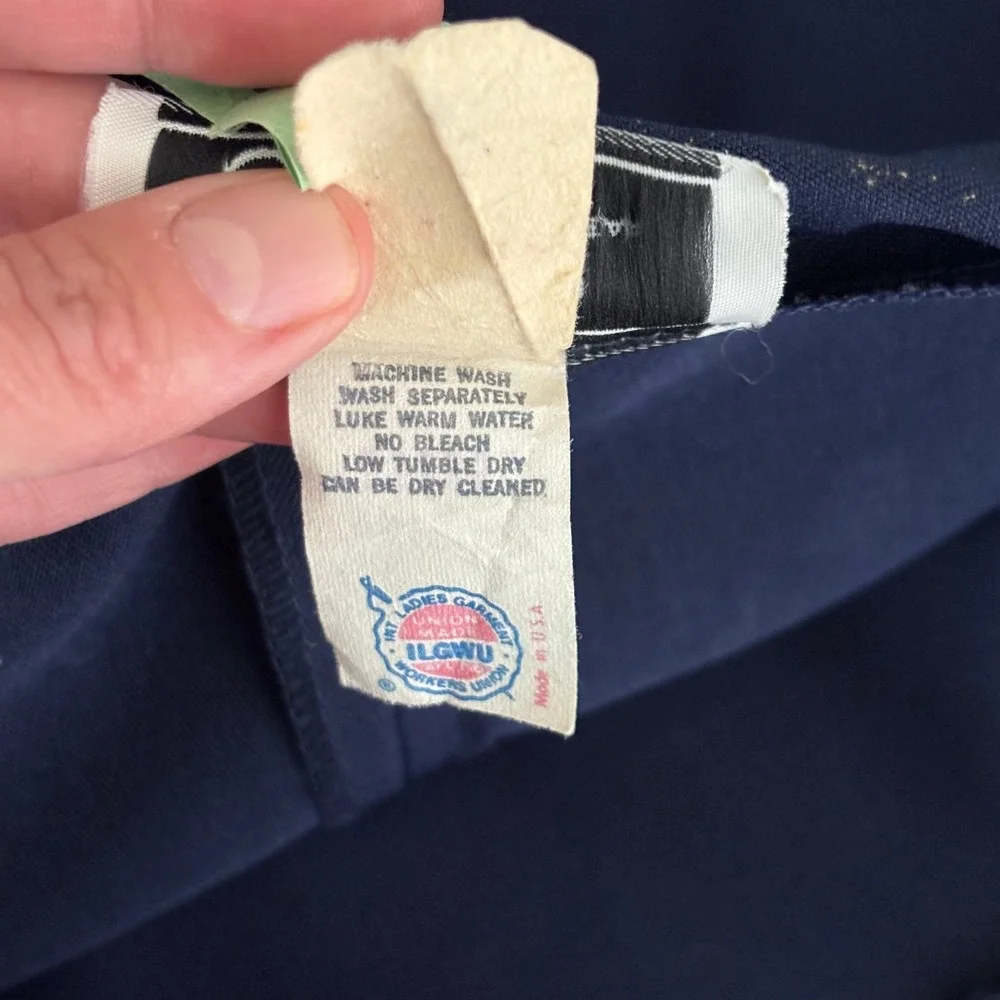 Vintage Midi Pencil A Line Skirt 14 Navy Blue Pockets Pleated Retro 90s 80s